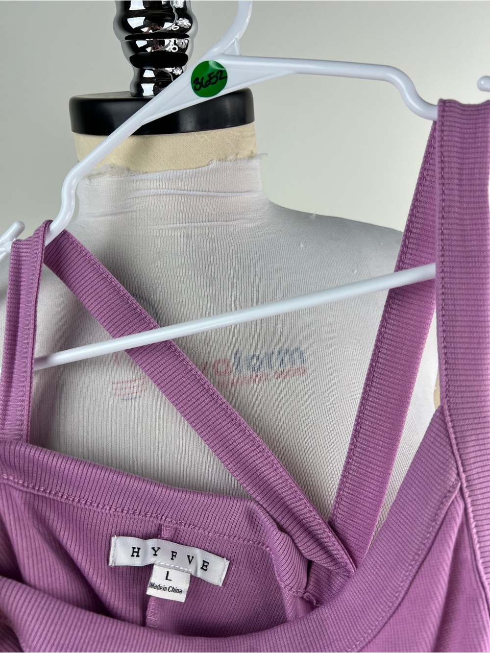 💚 3652. Ribbed Tank Ruched Dress in Lavender - Picture 7 of 9